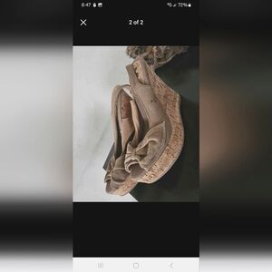 Women wedge tan heels